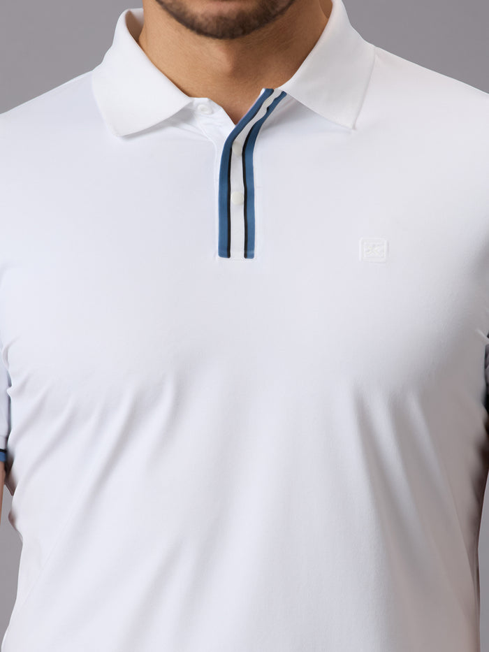 Men's White Solid Slim Fit T-Shirts
