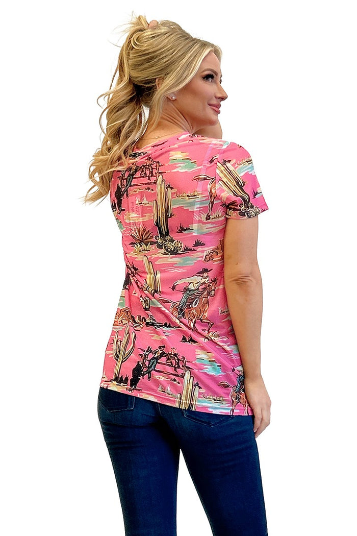 MESH WESTERN TOP- 2 COLORS