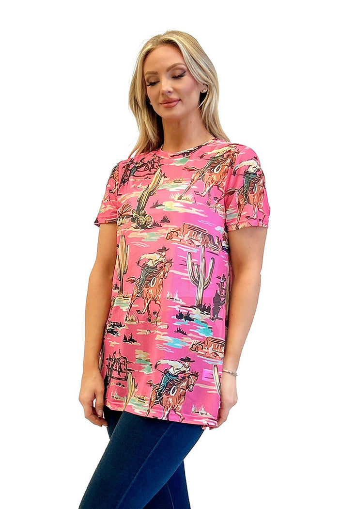 MESH WESTERN TOP- 2 COLORS