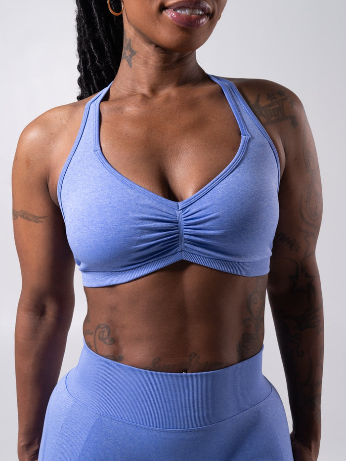 Micro Seamless Sports Bra - Heather Azul
