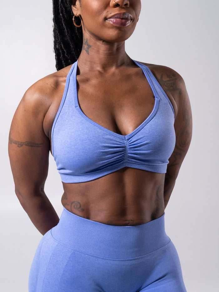 Micro Seamless Sports Bra - Heather Azul
