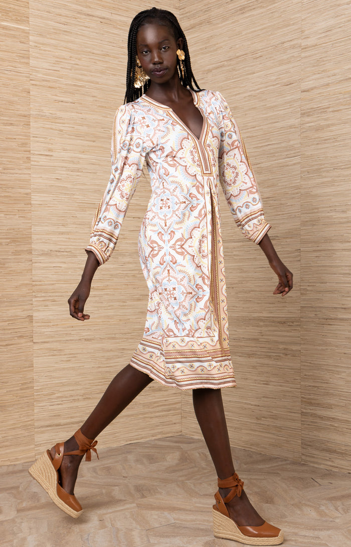 Miller Jersey Midi Dress, color-Ivory