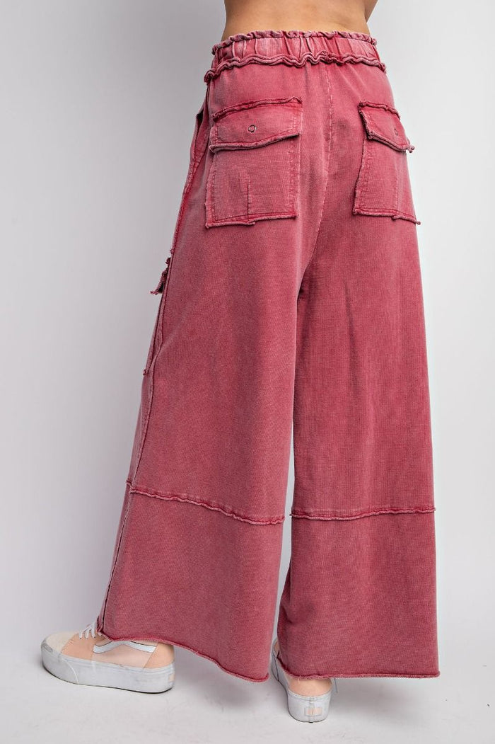MINERAL WASHED TERRY KNIT CARGO SWEATPANTS (7 Colors)