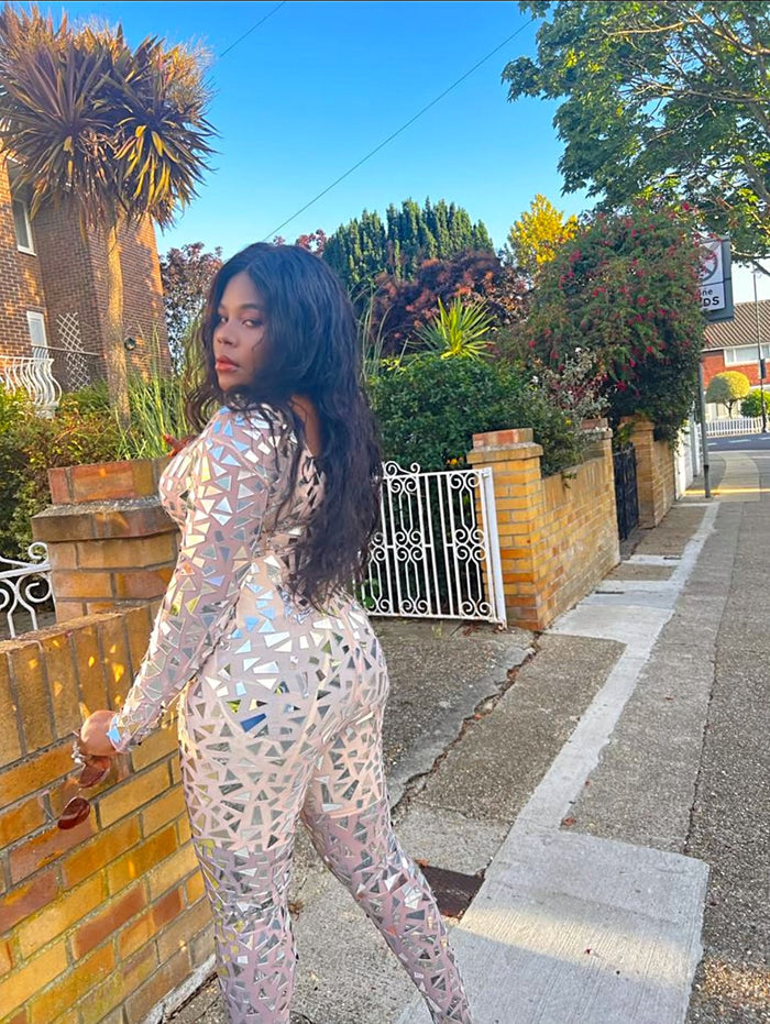 Mirror-on-Mesh Jumpsuit