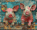 Mowbi - Boho Pigs "8x10" Art Print