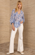 Nataly Colton Voile Top, color-Blue