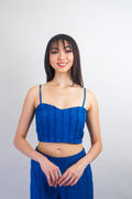 Private Label TOPS Navy Rope Trim Top