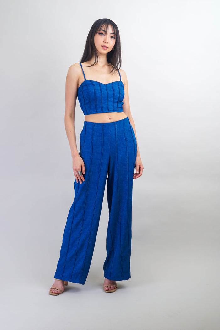 Private Label TOPS Navy Rope Trim Top