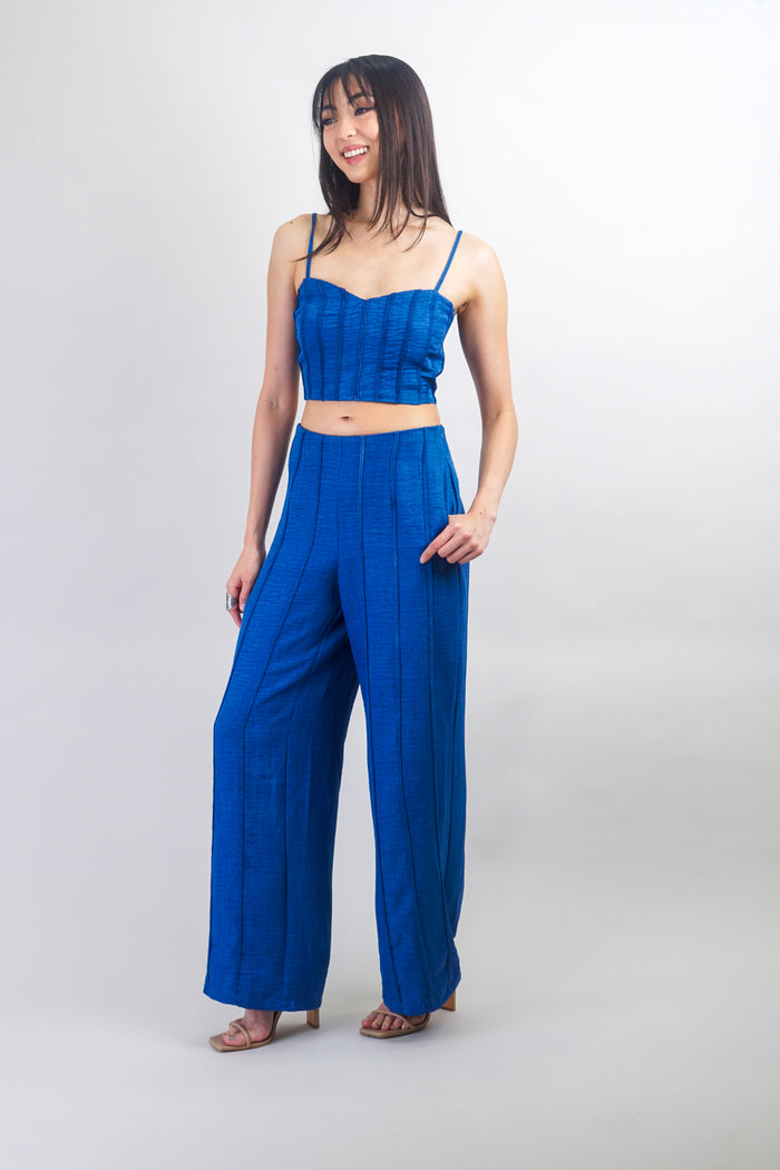 Private Label TOPS Navy Rope Trim Top