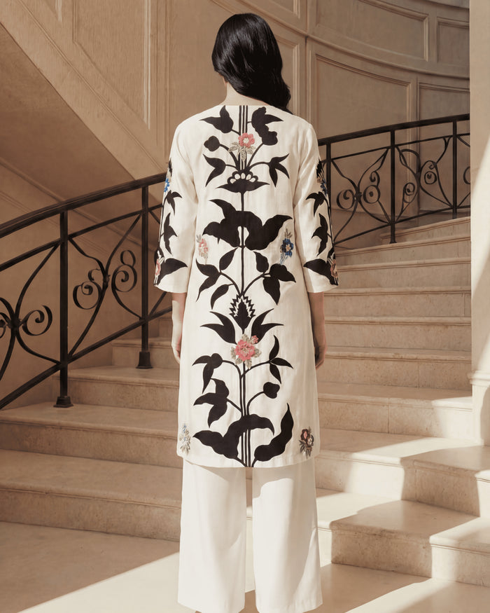 OFF WHITE EMBROIDERED ETERNAL CO-ORDSET