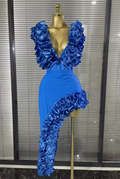 Oreana Ruffle V Neck Bodycon Bodysuit Two Piece Dress Set