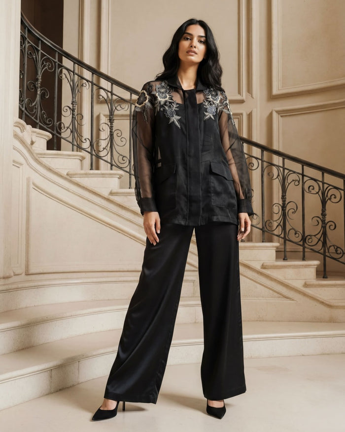 ORGANZA OVERLAY SHIRT