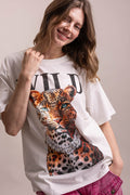 OVERSIZED WILD LEOPARD GRAPHIC TEE