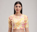 Peach Artistry Blouse, To all your plain sarees, Marble fabric is hand crafted, BeTrue, Be True