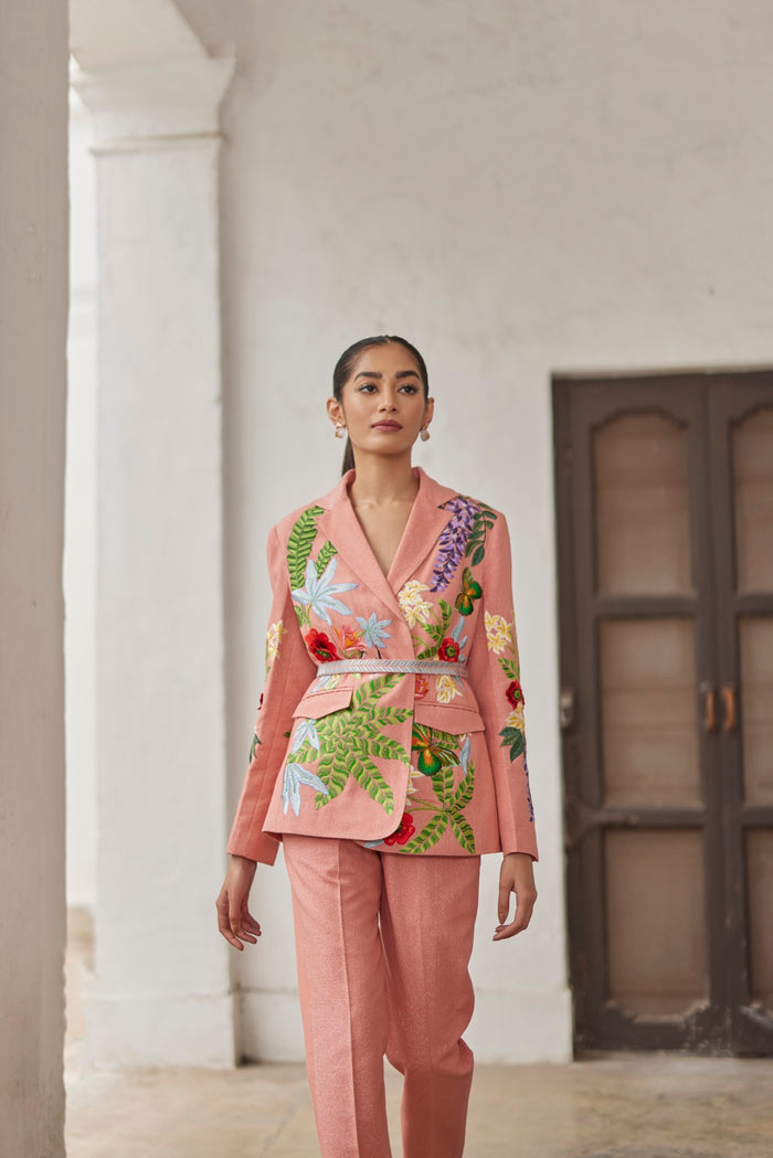 Women Clothing Peach Peony Narrow Pants