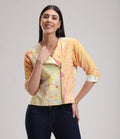 Peach Twilight Summer Shacket, silk and chiffon fabric, 100% Silk Hand Embroidery, BeTrue, Be True