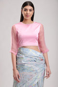 Pink Artistry Blouse, To all your plain sarees, Marble fabric is hand crafted, BeTrue, Be True