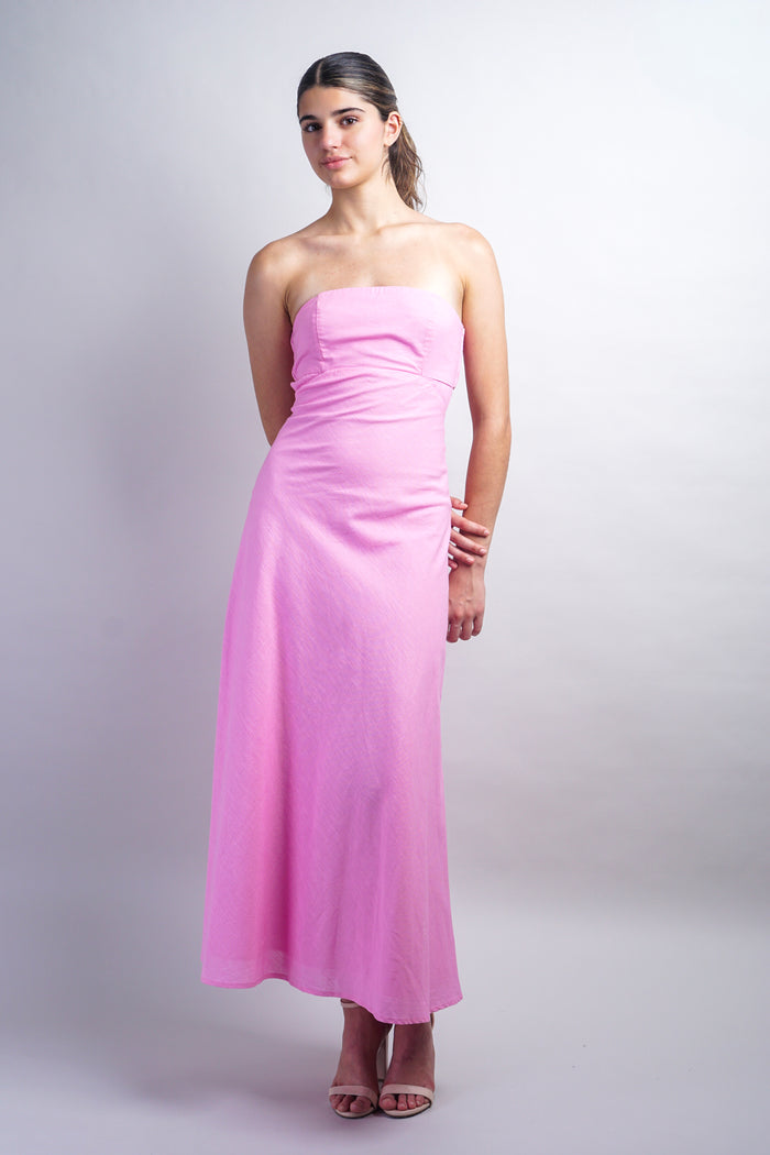 Pink Linen Dress