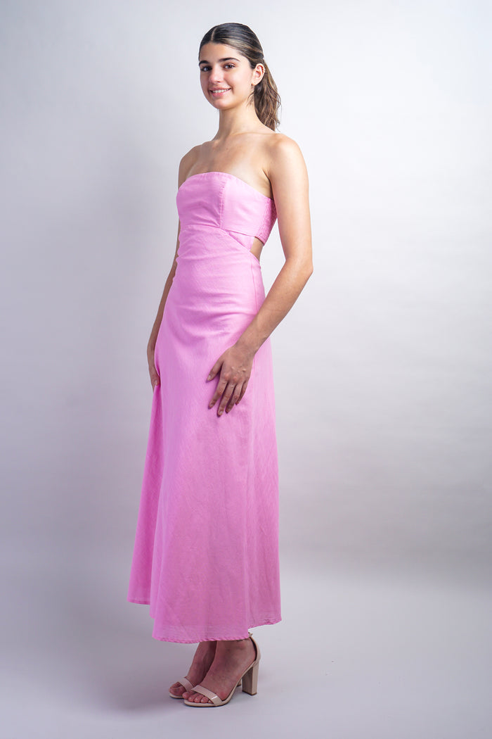 Pink Linen Dress