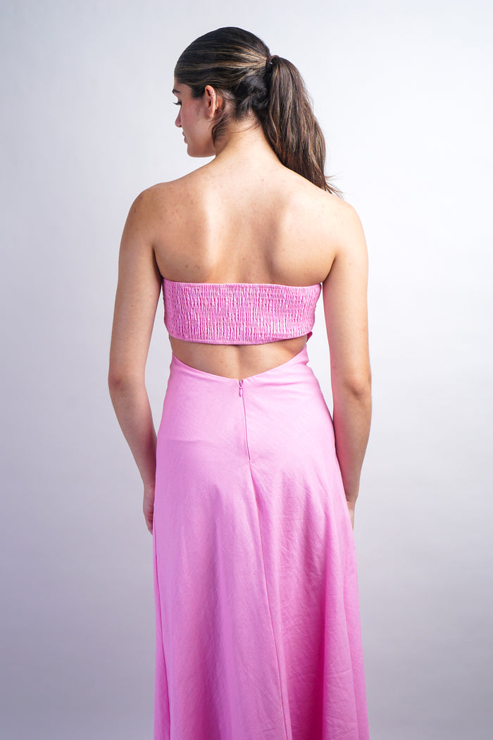 Pink Linen Dress