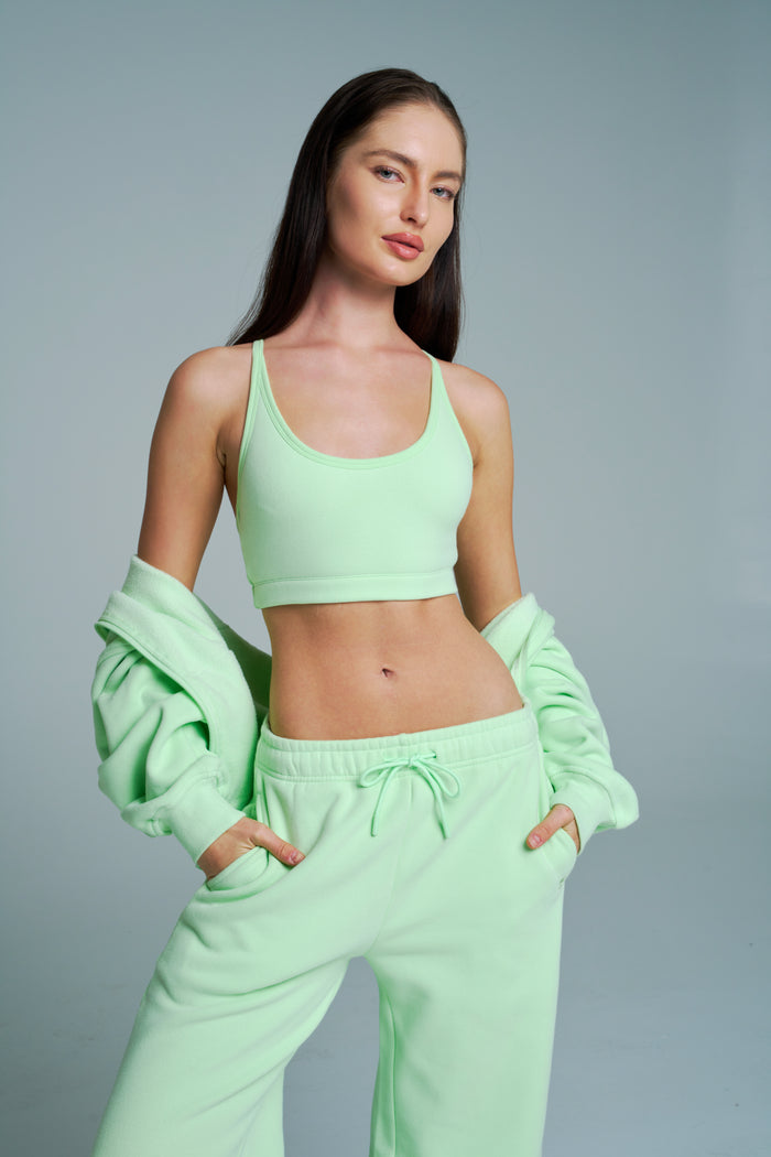 Plush Fleece Bralette - Honeydew