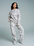 Plush Fleece Straight Leg Sweat Pant - Snow Camo