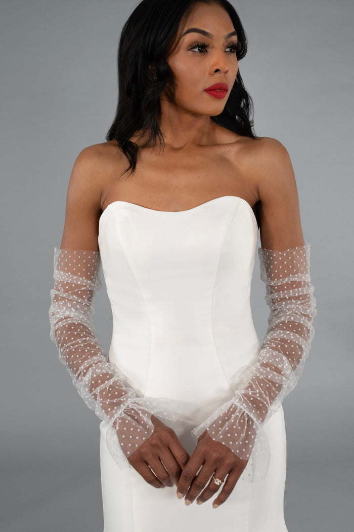 Polka Dot Tulle Sleeves 18 IVR Ivory - Accessory - Grace and Goddess