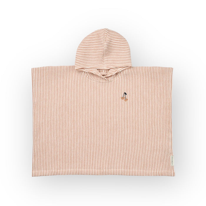 Poncho de plage | Rayures roses