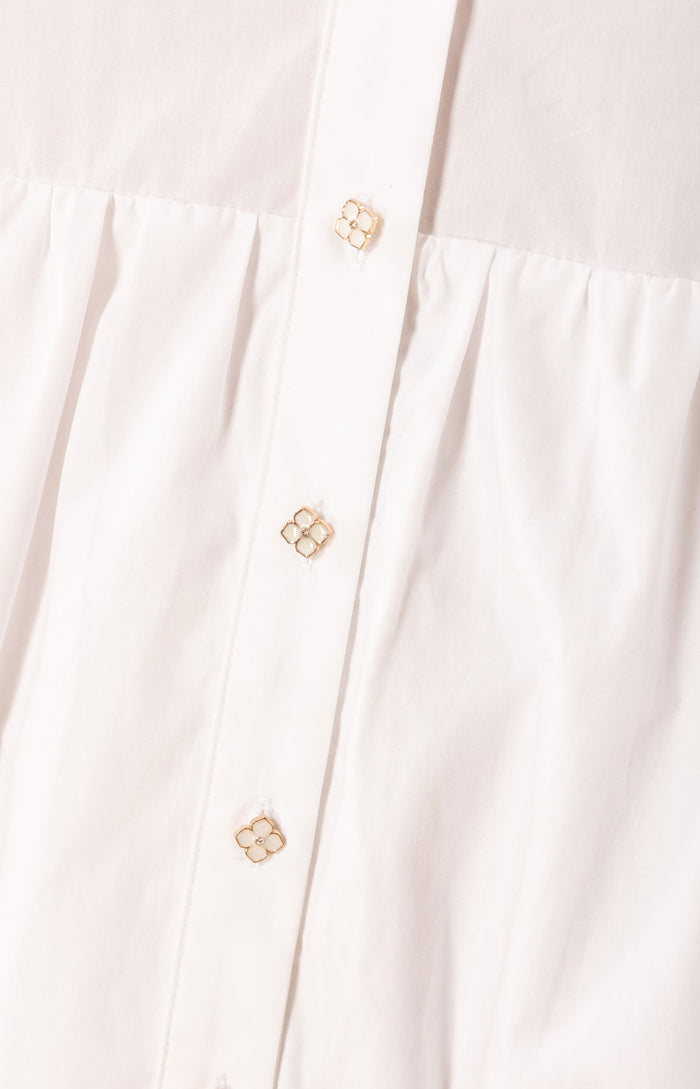 Rayna Embroidered Poplin Dress,color-white