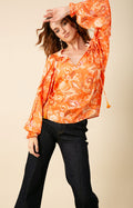 Remington Pleated Top, color_orange