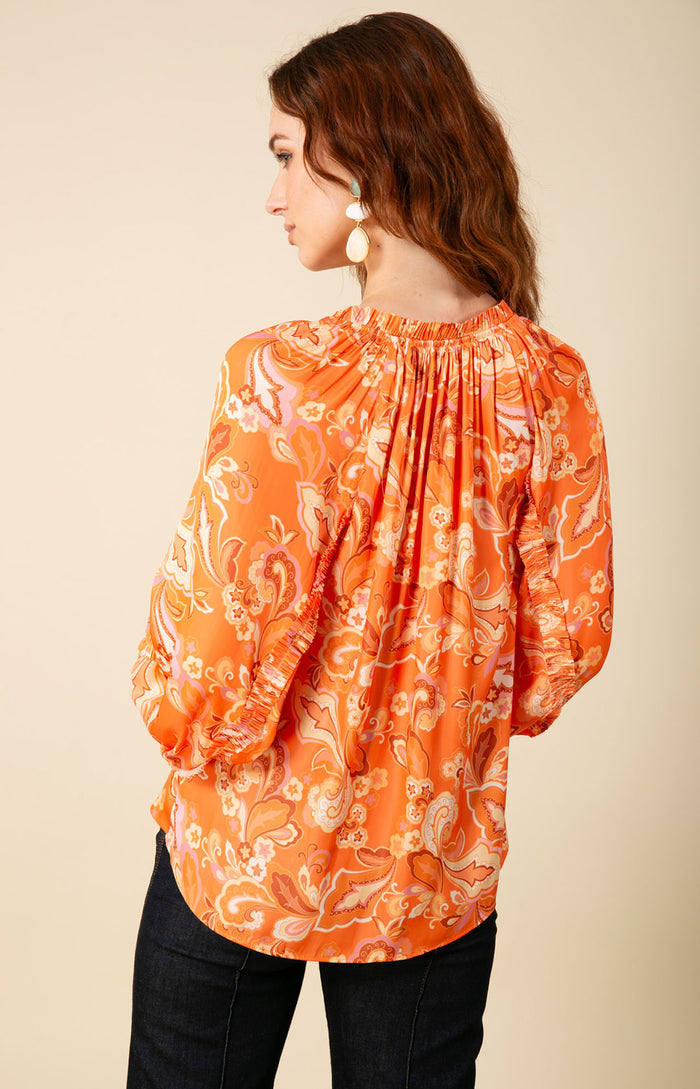 Remington Pleated Top, color_orange