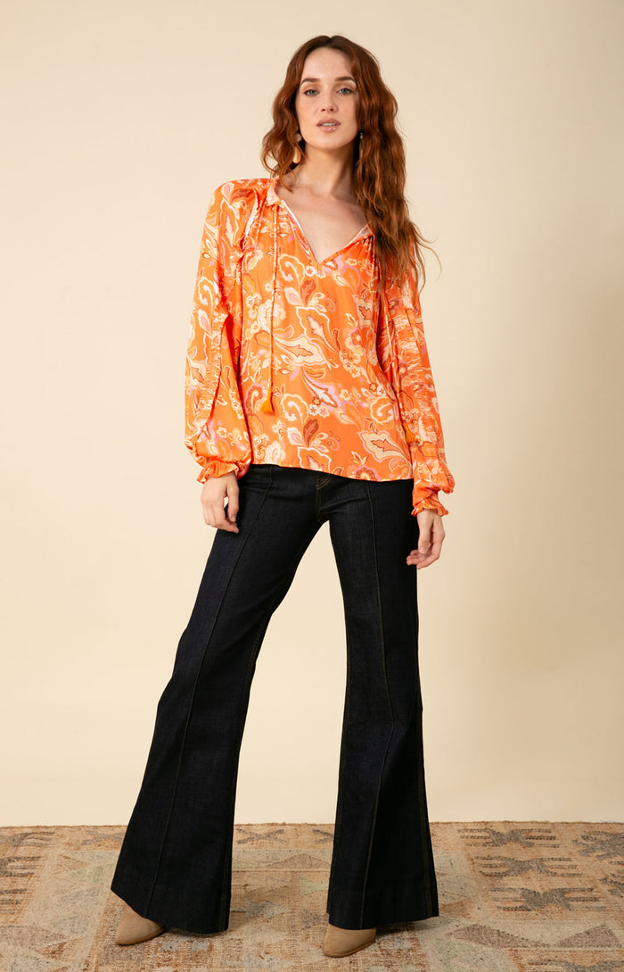 Remington Pleated Top, color_orange