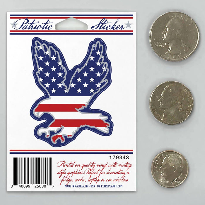 RetroPlanet - American Flag Eagle USA Patriotic Mini Sticker