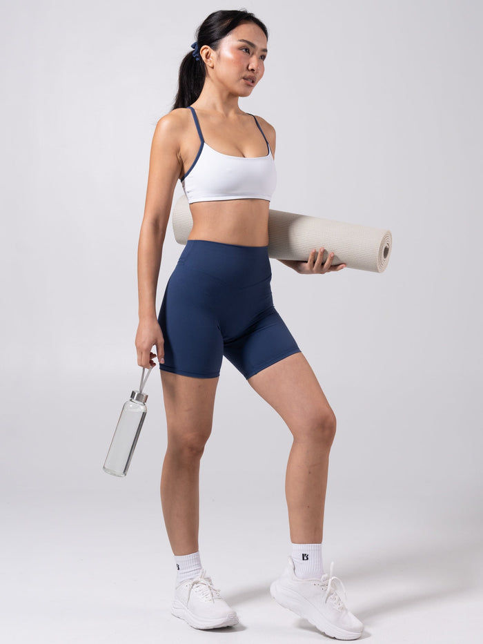 Reversible Sports Bra - Baked Blue and White