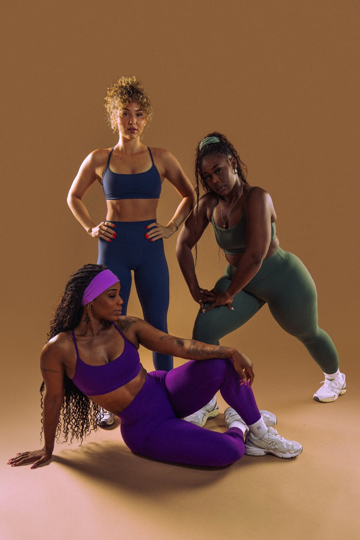 Reversible Sports Bra - Baked Blue and White