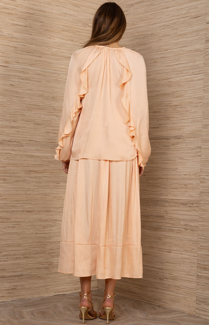 Rin Charmeuse Top, color-Orange