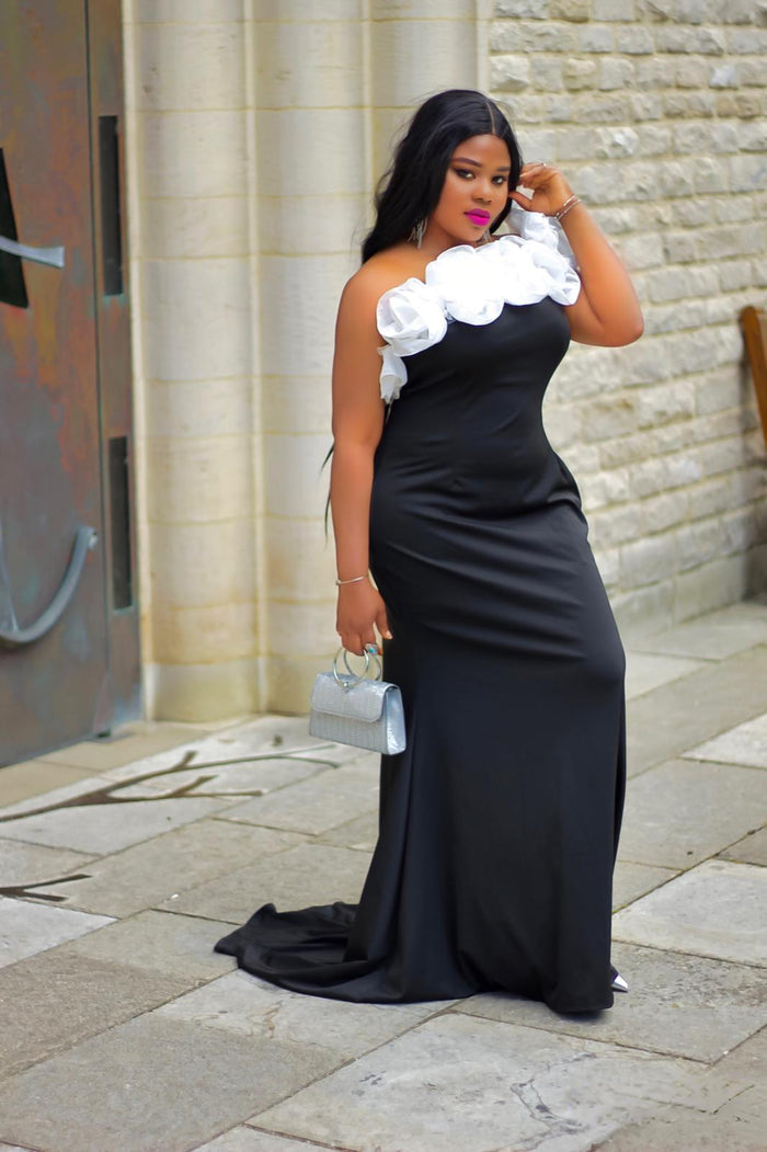 Rosette Multiway Fishtail Long Evening Dress