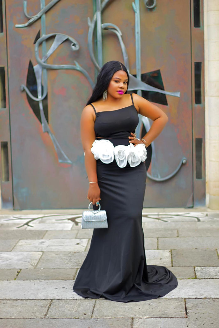 Rosette Multiway Fishtail Long Evening Dress