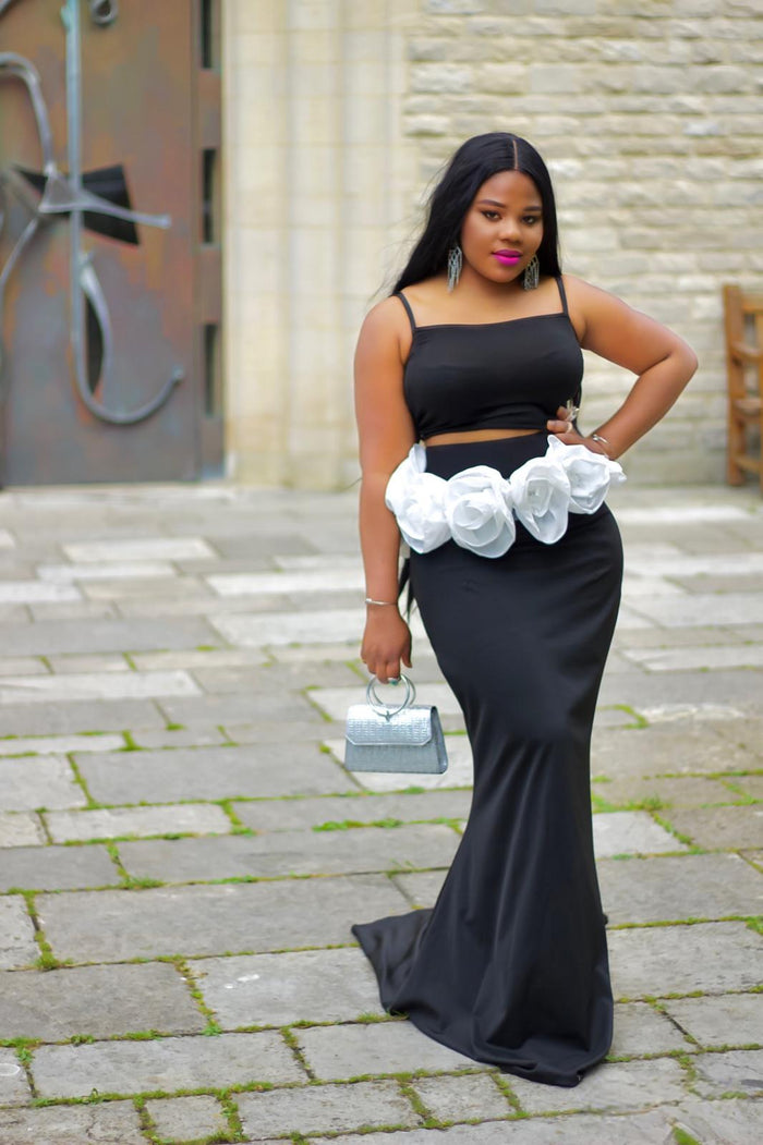 Rosette Multiway Fishtail Long Evening Dress