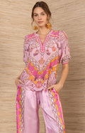Roux Silk Top, color-Pink