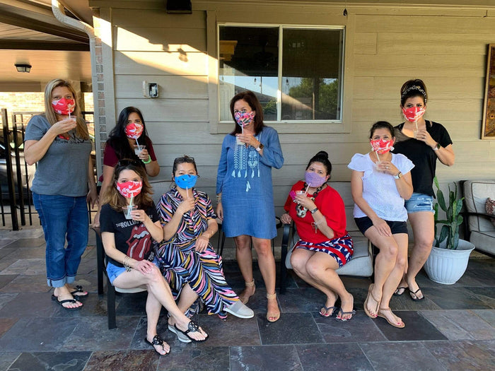 Safely Sip Face Masks Safely Sip Mask in Grey Denim - Chloe Dao