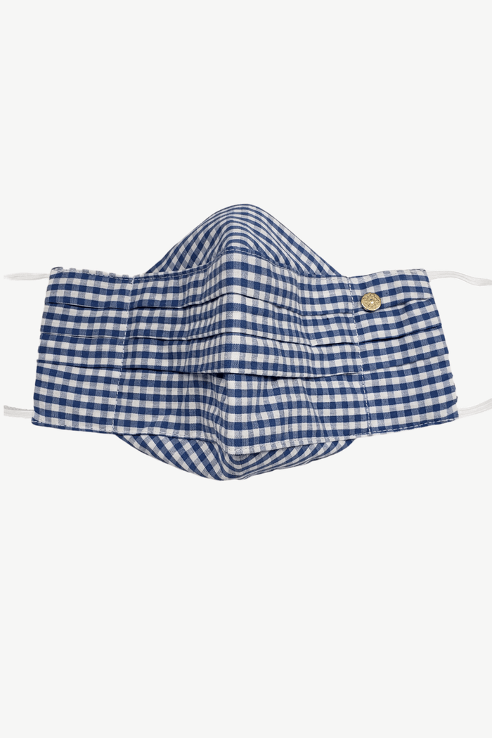 Safely Sip Face Masks Safely Sip Mask in Ice Blue Gingham - Chloe Dao