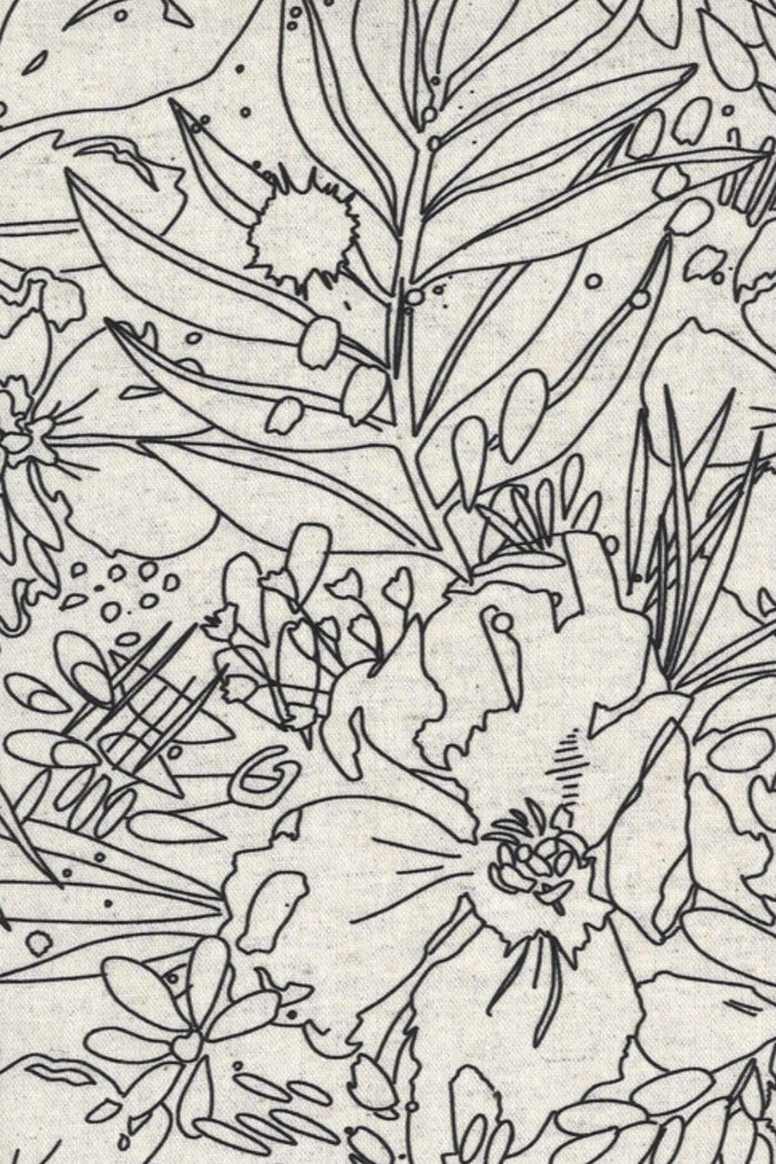 Safely Sip Face Masks Safely Sip Mask Linen Line Art Floral - Chloe Dao