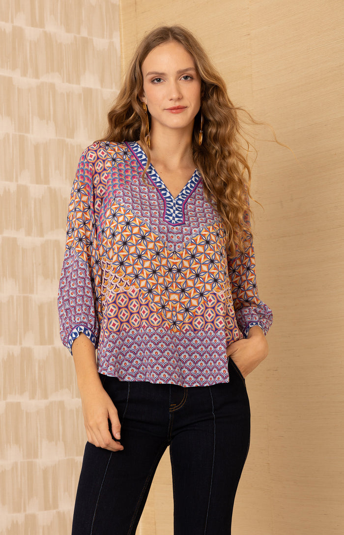 Saoirse Silk Top_color_Blue