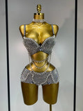 Diamante rhinestone bra and tassel panties festival bikini set