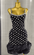 Serenity Crystal Ball Gown Strap V-Neck Bandage Mini Dress