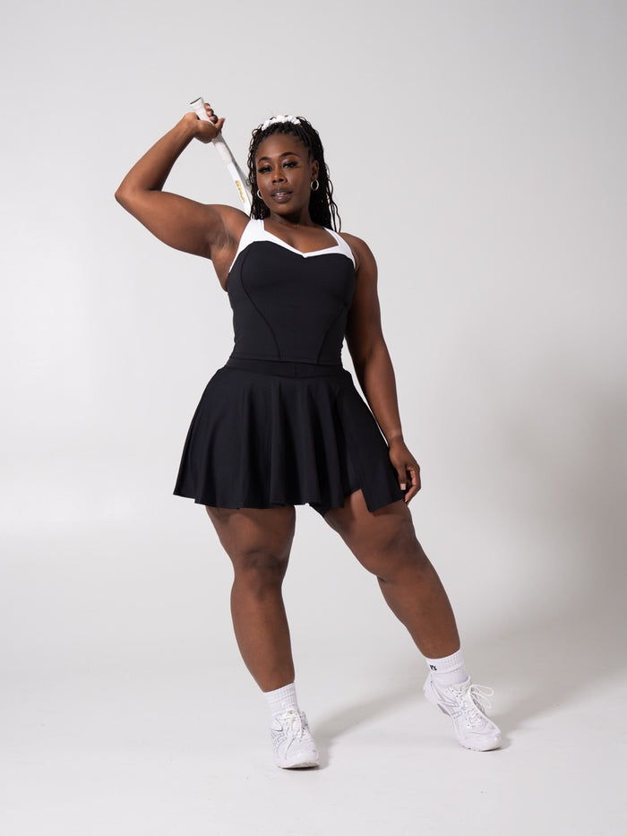 Served Waist Tank - Onyx Black and White