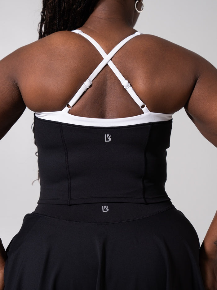 Served Waist Tank - Onyx Black and White