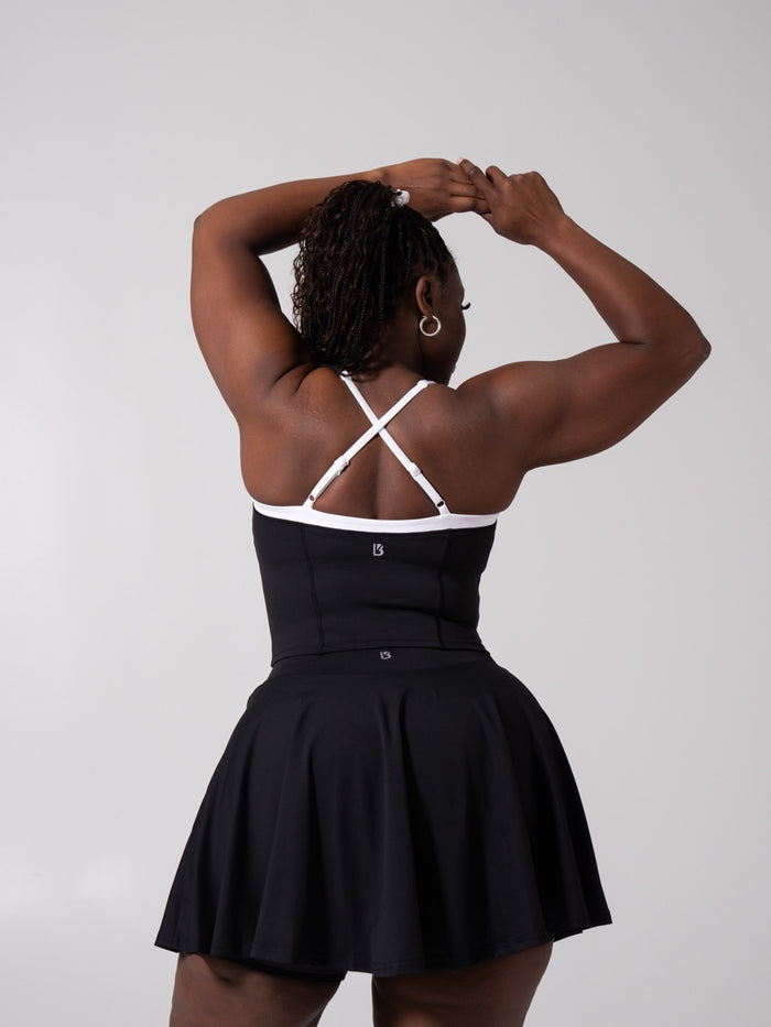 Served Waist Tank - Onyx Black and White