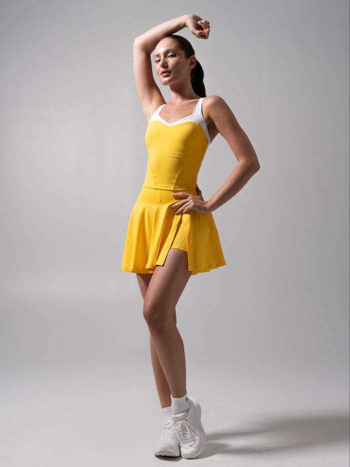 Served Waist Tank - Pineapple and White